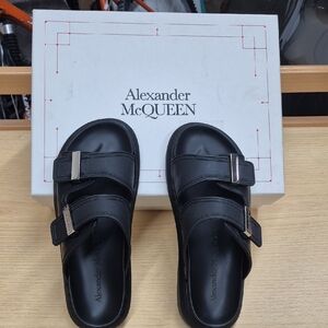 Alexander McQueen Black Slide Sandals 8/38 EU